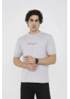 Unisex Bisiklet Yaka Slim fit T-Shirt- Boyalı Gri