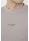 Unisex Bisiklet Yaka Slim fit T-Shirt- Boyalı Gri