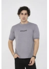 Unisex Bisiklet Yaka Slim fit T-Shirt- Gri