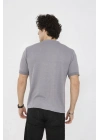 Unisex Bisiklet Yaka Slim fit T-Shirt- Gri