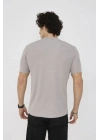 Unisex Bisiklet Yaka Slim fit T-Shirt- Taş