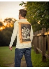 Unisex Bisiklet Yaka Uzun Kollu T-Shirt - Beyaz