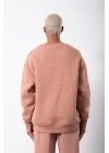 Unisex Biskilet Yaka Üç İplik SweatShirt - Pembe