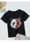 Unisex Çocuk Baskılı T-Shirt - Siyah