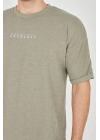 Unisex Jakar Kumaş Rahat Kol T-Shirt - Açık Yeşil