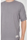 Unisex Jakar Kumaş Rahat Kol T-Shirt - Gri