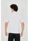 Unisex Jakar Kumaş Slim Fit T-Shirt - Beyaz