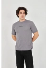 Unisex Jakar Kumaş Slim Fit T-Shirt - Boyalı Gri
