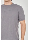 Unisex Jakar Kumaş Slim Fit T-Shirt - Boyalı Gri