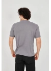 Unisex Jakar Kumaş Slim Fit T-Shirt - Boyalı Gri