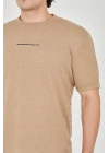 Unisex Jakar Kumaş Slim Fit T-Shirt - Kahverengi