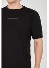 Unisex Jakar Kumaş Slim Fit T-Shirt - Siyah