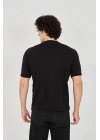 Unisex Jakar Kumaş Slim Fit T-Shirt - Siyah