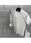 Unisex Karoyaka Dikişli Oversize T-Shirt - Beyaz