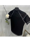 Unisex Karoyaka Dikişli Oversize T-Shirt - Siyah