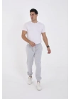 Unisex Kışlık Üç İplik Lastikli Eşofman Pantolon - Gri
