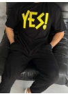 Unisex Nakış İşlemeli T-Shirt - Siyah