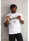 Unisex Oversize Kolye Dahil T-Shirt - Beyaz