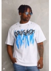 Unisex Oversize Kolye Dahil T-Shirt - Beyaz