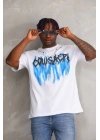 Unisex Oversize Kolye Dahil T-Shirt - Beyaz