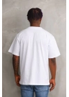 Unisex Oversize Kolye Dahil T-Shirt - Beyaz