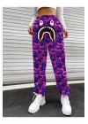 Unisex Pubg Bape x Shark Eşofman Altı - Mor