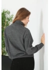 Unisex Tam Boğazlı Balıkçı Yaka Dokuma Triko - Füme