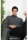 Unisex Tam Boğazlı Balıkçı Yaka Dokuma Triko - Füme