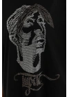 Unisex Taş Desenli Oversize T-Shirt - Siyah