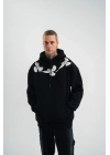 Unisex Uzun Kol Bisiklet Yaka Yıkamalı SweatShirt - Siyah