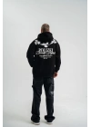 Unisex Uzun Kol Bisiklet Yaka Yıkamalı SweatShirt - Siyah