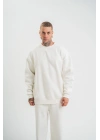 Uzun Kol Bisiklet Yaka Basic SweatShirt - Beyaz