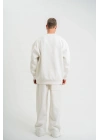 Uzun Kol Bisiklet Yaka Basic SweatShirt - Beyaz