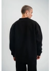 Uzun Kol Bisiklet Yaka Basic SweatShirt - Siyah