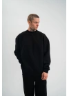 Uzun Kol Bisiklet Yaka Basic SweatShirt - Siyah