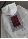 Uzun Kol Kapüşonlu Ön Ve Arka Baskılı SweatShirt - Beyaz