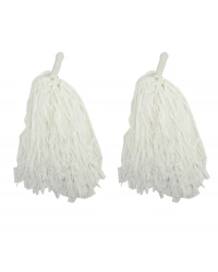 1 Çift ( 2 Adet ) Beyaz Renk 23 Nisan Gösteri Ponponu