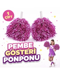 1 Çift ( 2 Adet ) Pembe Renk 23 Nisan 19 Mayıs 29 Ekim Okul Gösteri Ponponları