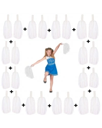 12 Çift ( 24 Adet ) Beyaz Renk 23 Nisan 19 Mayıs 29 Ekim Okul Gösteri Ponponları