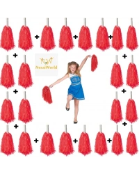 12 Çift ( 24 Adet ) Kırmızı Renk 23 Nisan 19 Mayıs 29 Ekim Okul Gösteri Ponponları