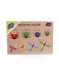 131-132 ONY Ahşap Tutmalı Puzzle Büyükten Küçüğe -Onyıl