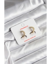 14K Gold Renk Kaplama CM Kadın Küpe