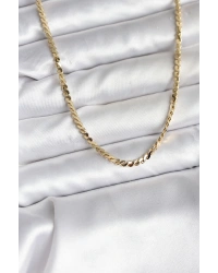 14K Gold Renk Kaplama Ezme Yılan Zincir Model CM Kadın Kolye