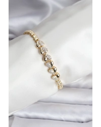 14K Gold Renk Kaplama Kalp Model CM Kadın Bileklik