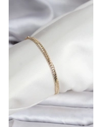 14K Gold Renk Kaplama Lazer Ezme Zincir Model CM Kadın Bileklik