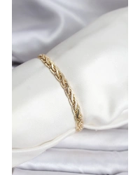 14K Gold Renk Kaplama Lazer Zincir Model CM Kadın Bileklik