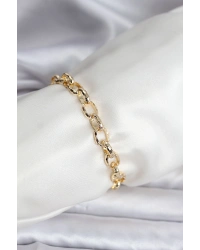 14K Gold Renk Kaplama Lazerli Zincir Model CM Kadın Bileklik