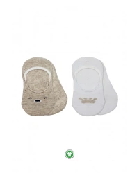 2Li Babet Cute Face Penye Çorap 30103 Bej Beyaz