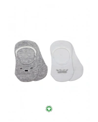 2Li Babet Cute Face Penye Çorap 30103 Gri Beyaz