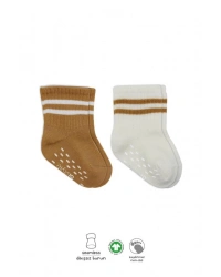 2Li Çemberli Kaymaz Soket Çorap 10125 Ekru Hardal